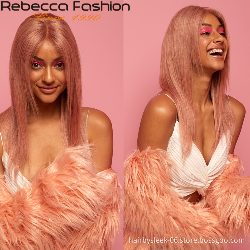 Rebecca Fashion cheap colorful hair extension straight weave 8 to 28inches remy hair bundles wholesale human hair extension